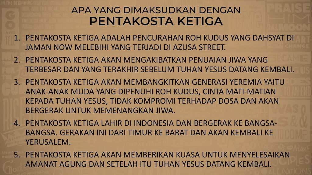 Apa yang dimaksudkan dengan Pentakosta Ketiga?