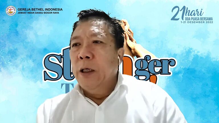 Pdt Soewandono Widjaja dalam Stronger Together! (2022), Senin, 12 Desember 2022, di GBI Danau Bogor Raya.